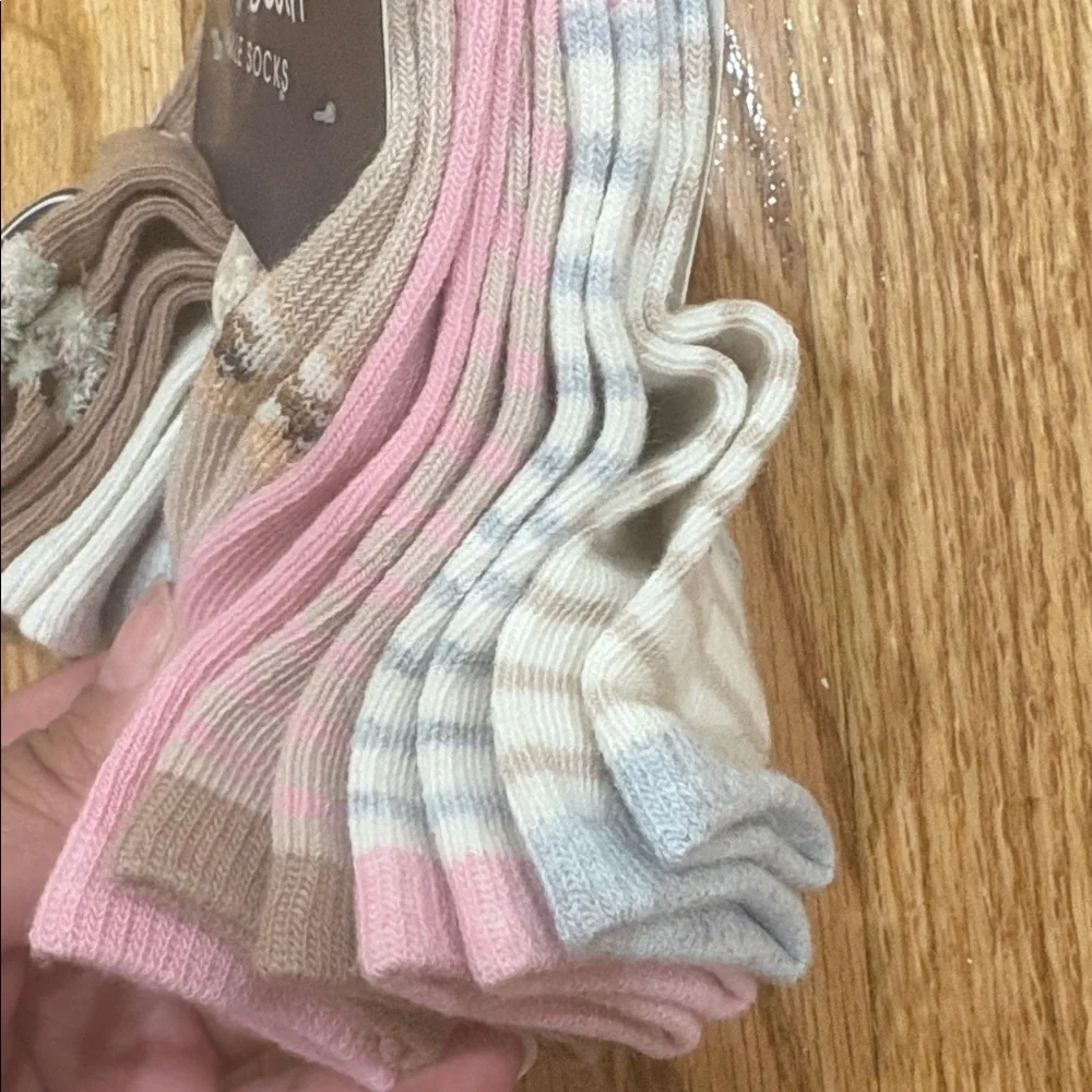Ankle Socks - Brown, Pink, Cream